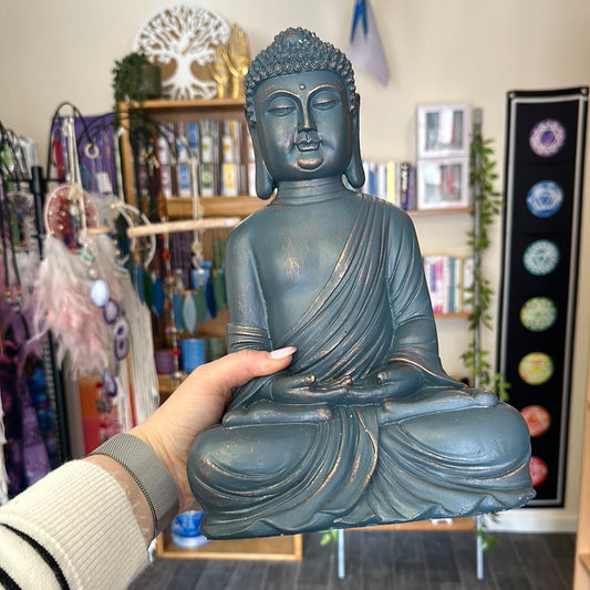 Blue Hands In Lap Buddha