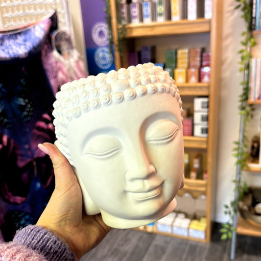 Large White Buddha Head Oil Burner