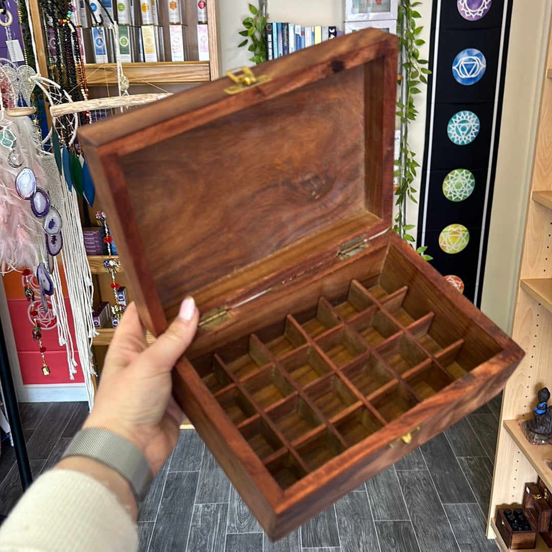 24 Bottle Wooden Essential Oil Box