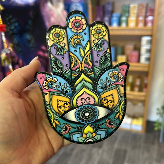 Hamsa Plate Multi Colour