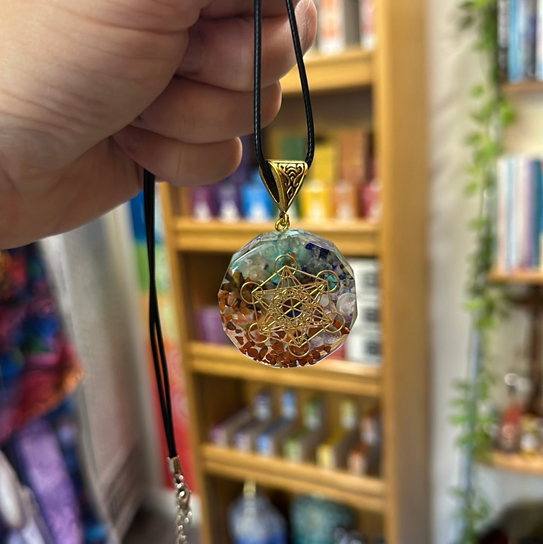 Chakra Orgonite Disc Necklace