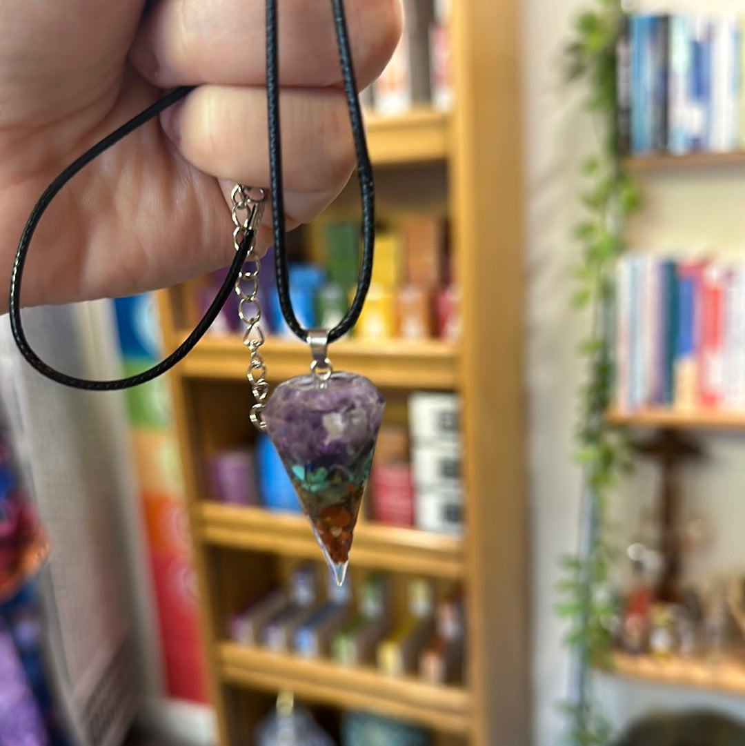 Chakra Orgonite Pendulum Necklace