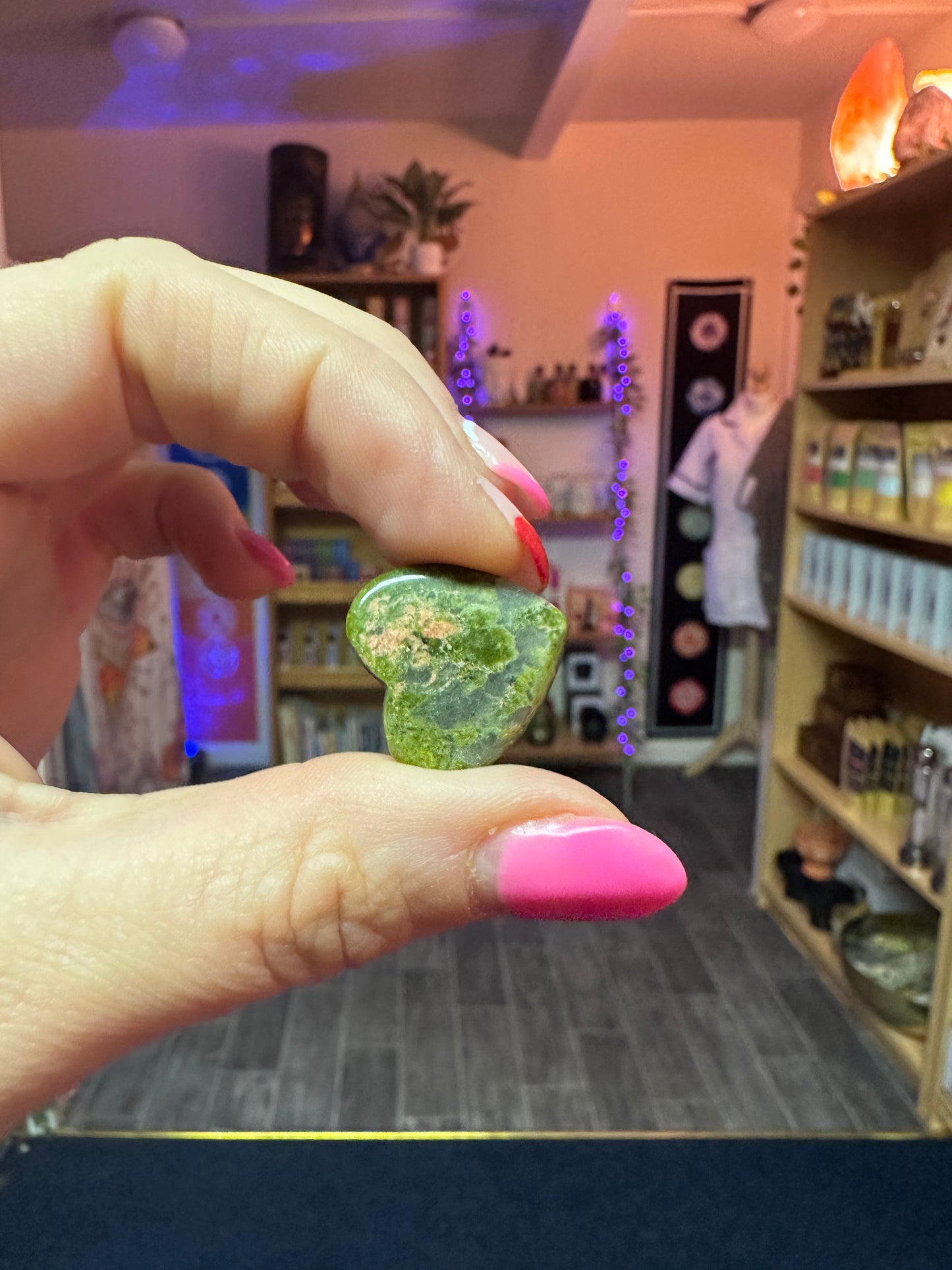 Mini Unakite Heart Crystal