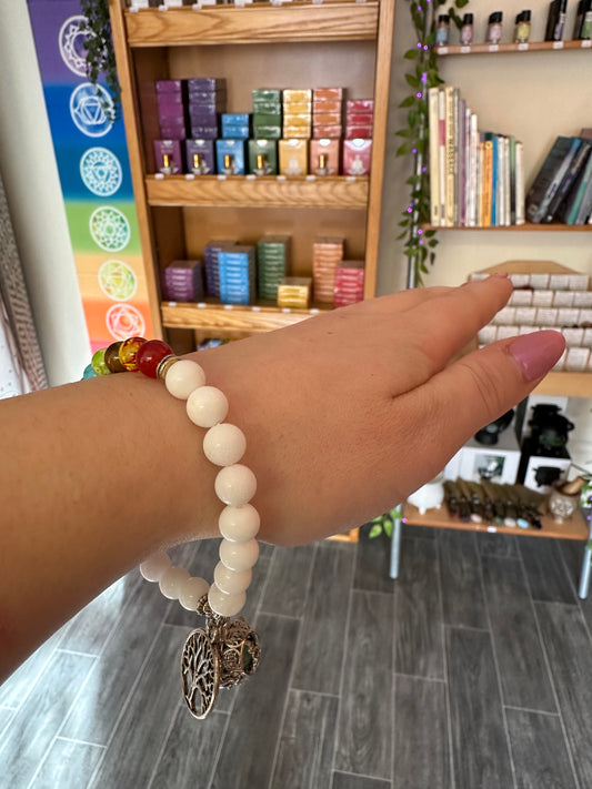 Aromatherapy White Chakra Bracelet