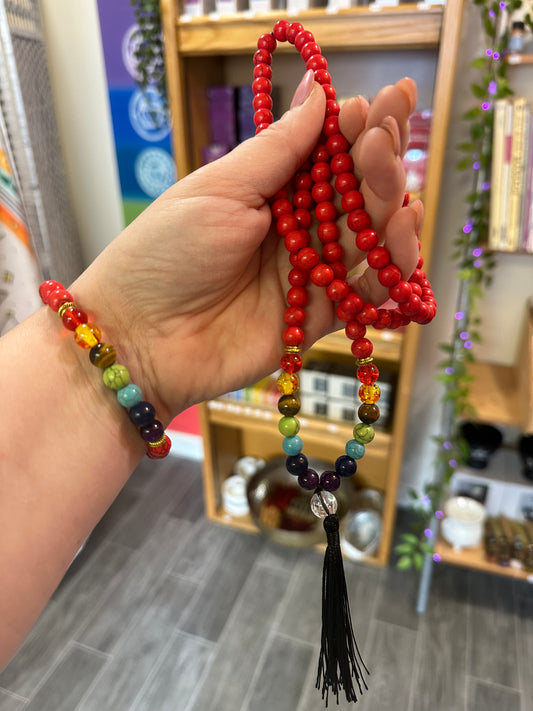 Red Chakra Mala Bead Set