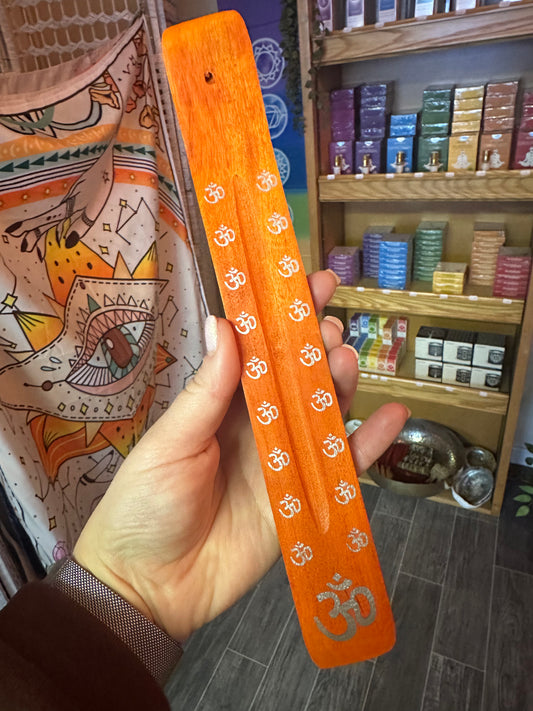 Orange Wooden Incense Holder