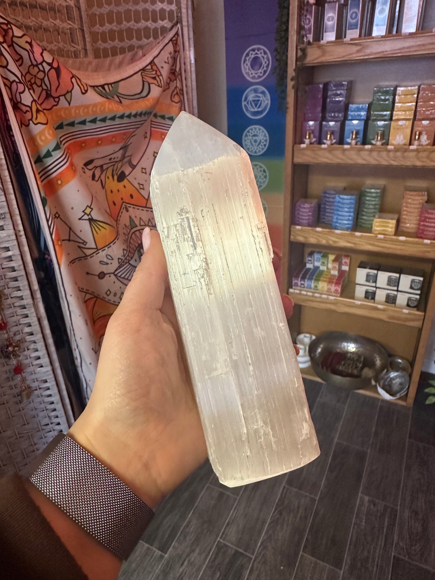 Large Selenite Pencil Point Crystal