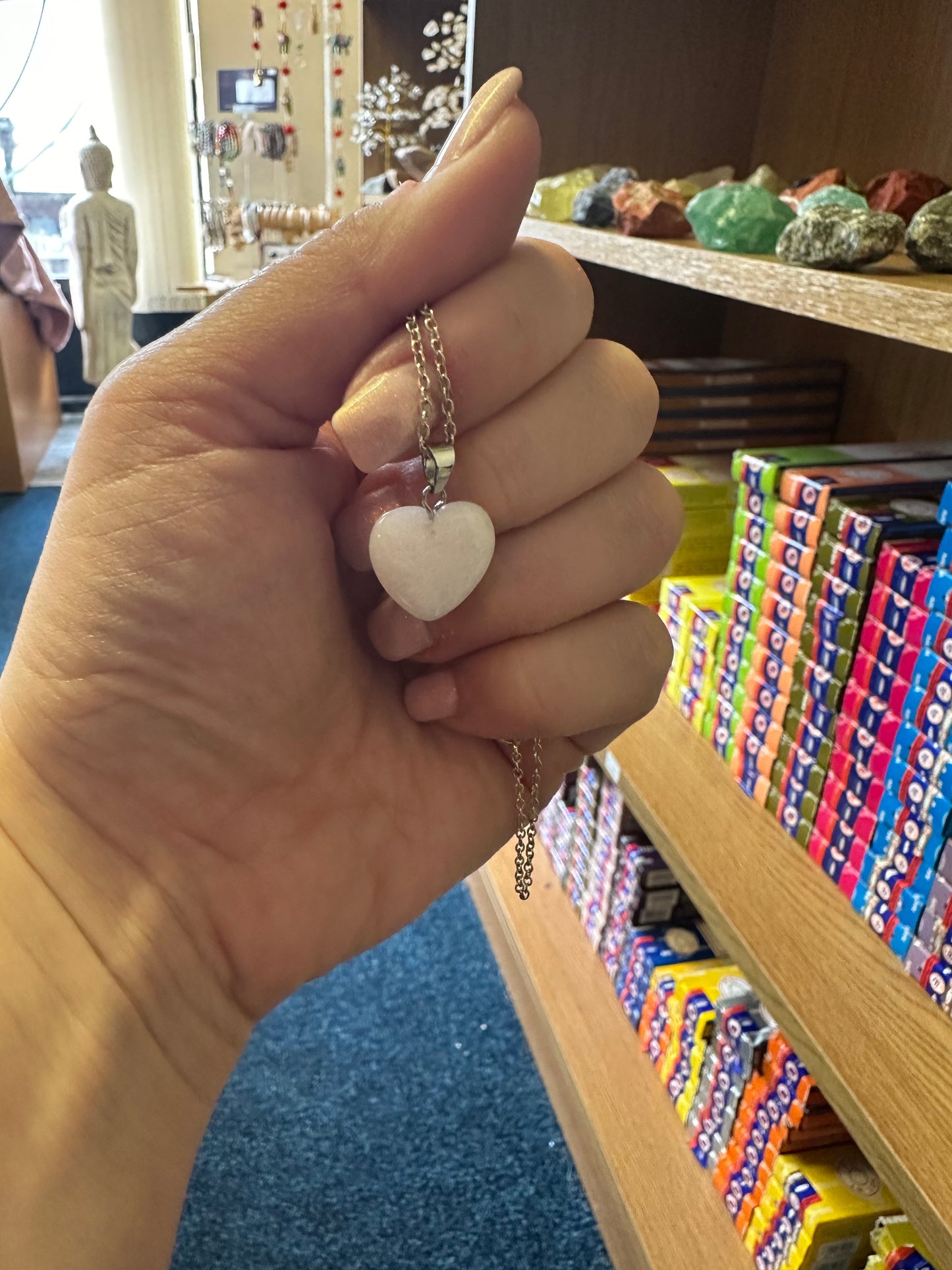 Clear Quartz Heart Necklace