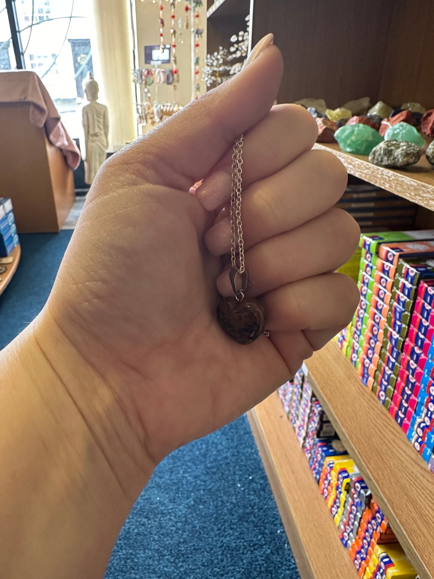 Mahogany Obsidian Heart Necklace