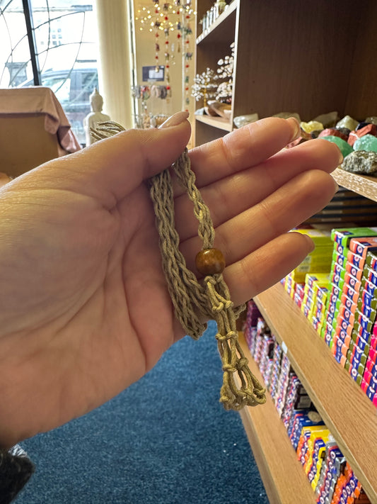 Beige Cord Insert Necklace