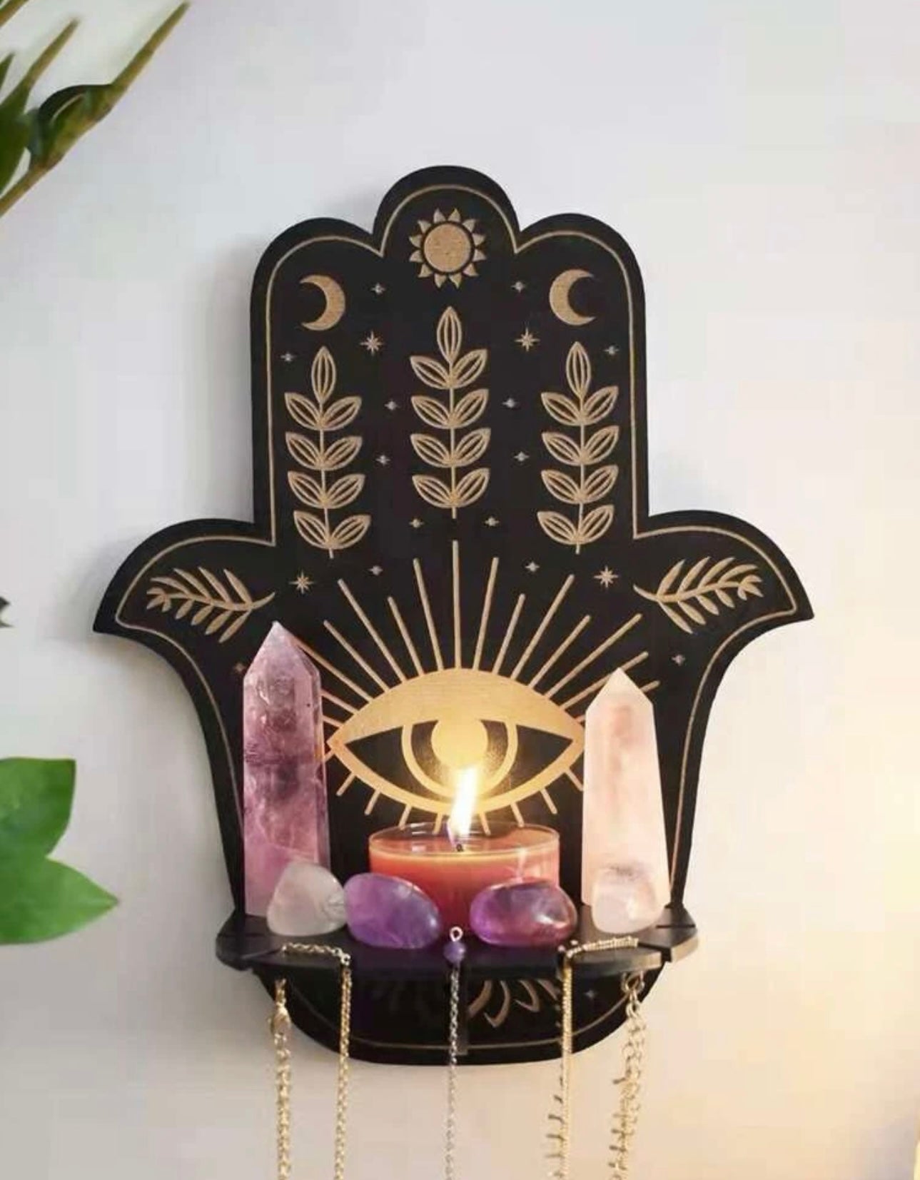 Wooden Hamsa Shelf