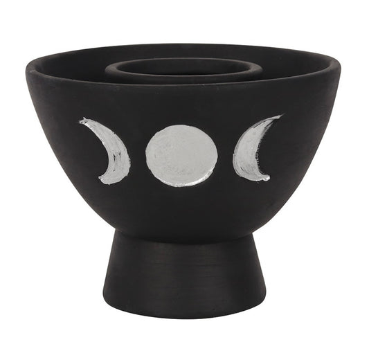 Triple Moon Black Smudge Bowl